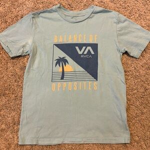 RVCA Boys Youth Large, Light Blue T-shirt